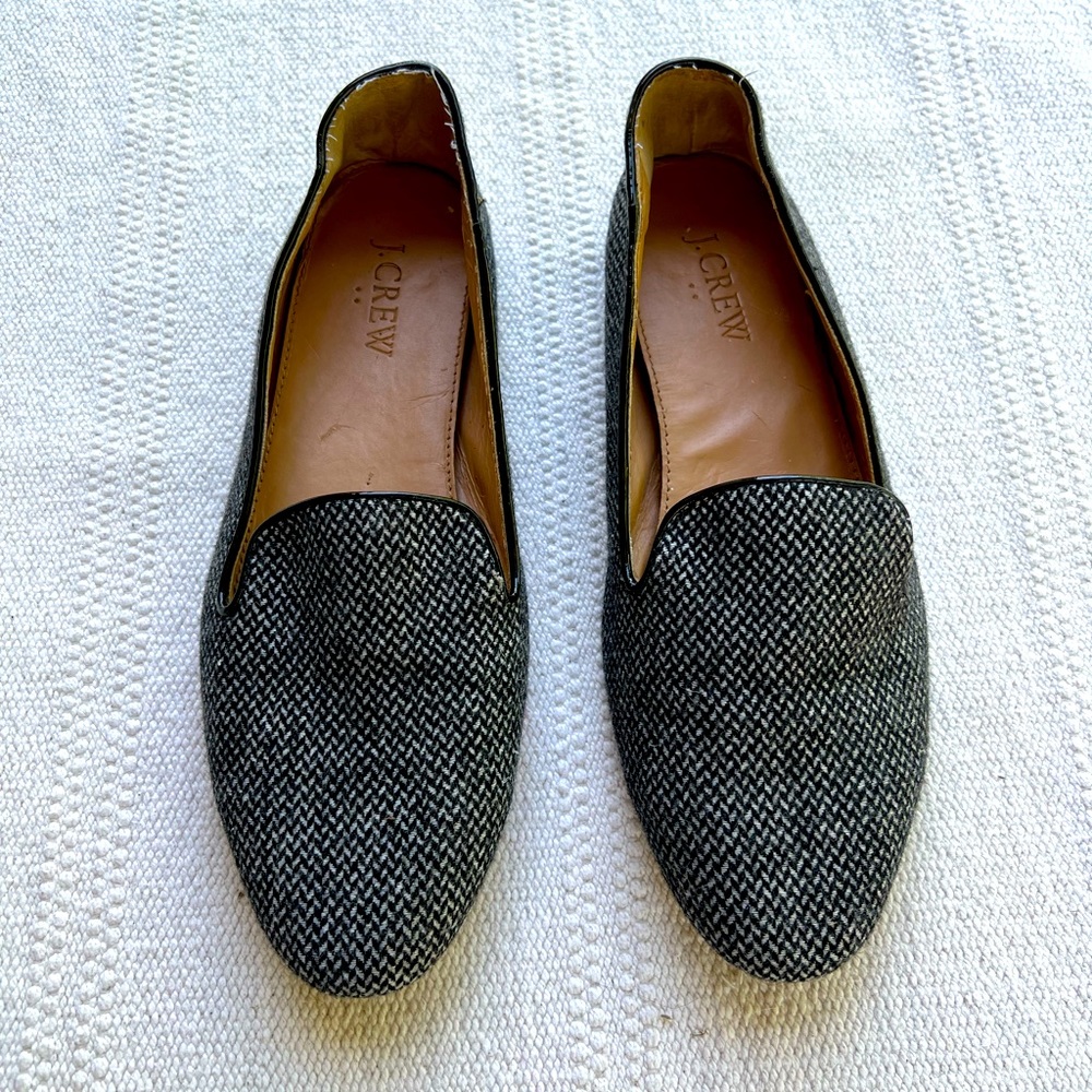 J. Crew Herringbone Loafers Size 8